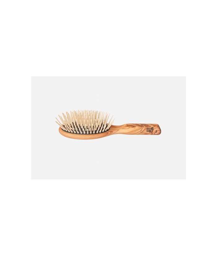 Cepillo de madera de pelo largo, solo perillas de madera extra largas, madera de olivo, 9 filas
Idoneidad: cabello medio a lar