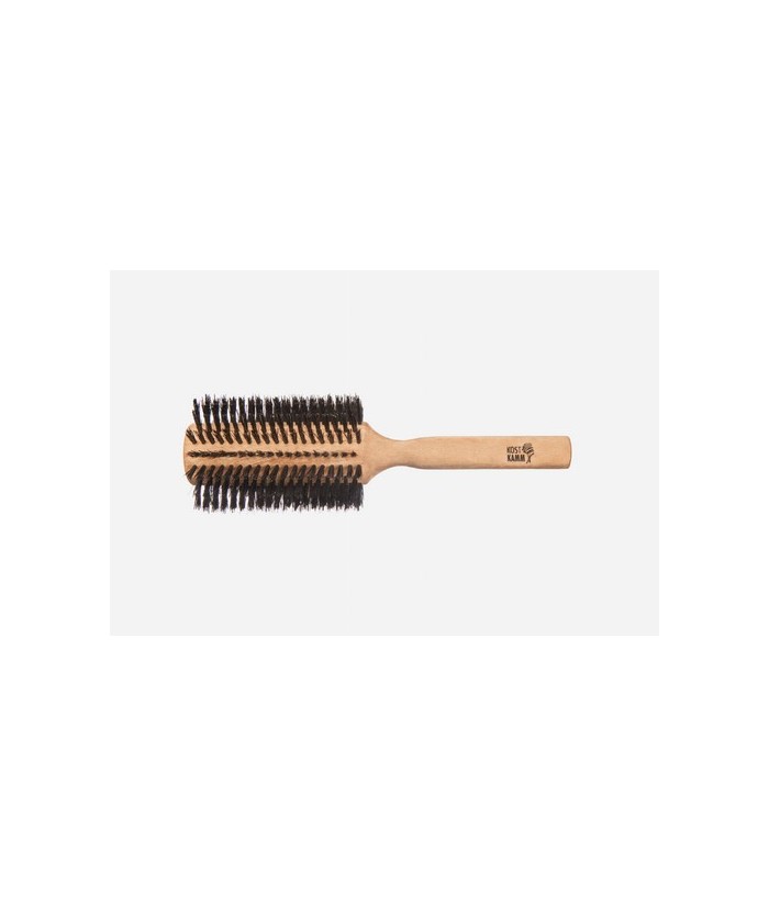Cepillo de pelo, 60 mm de diámetro, haya, cerdas duras de jabalí
Idoneidad: corto a mediano, pelo liso u ondulado. Largo: 21 c