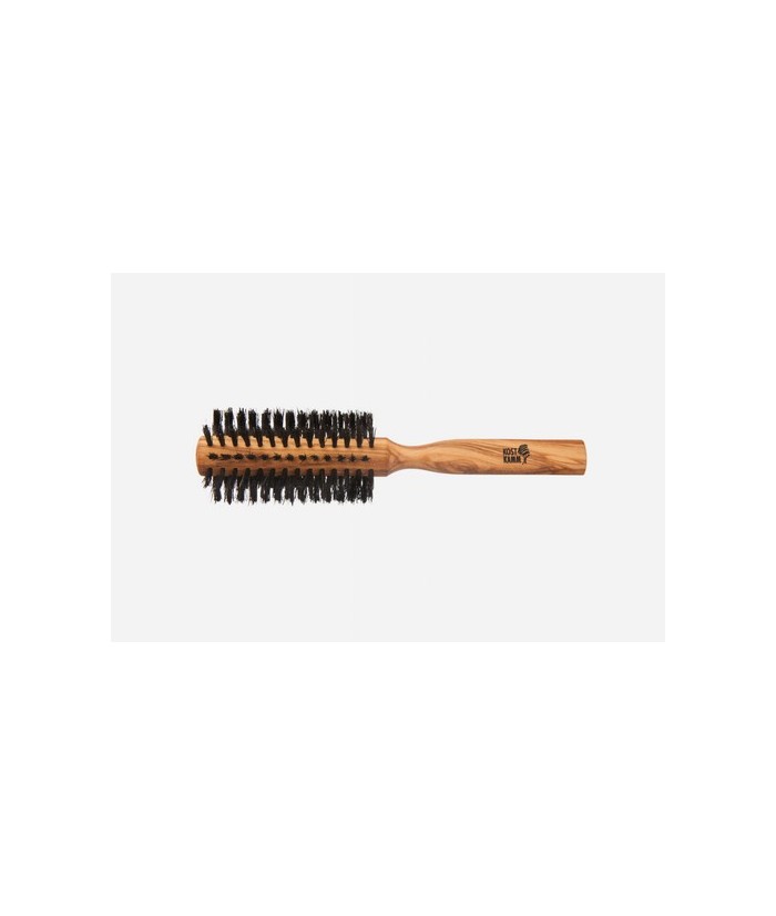Cepillo de pelo, 55 mm de diámetro, madera de olivo, cerdas rígidas de jabalí negro, 8 hileras
Idoneidad: cabello medio a larg