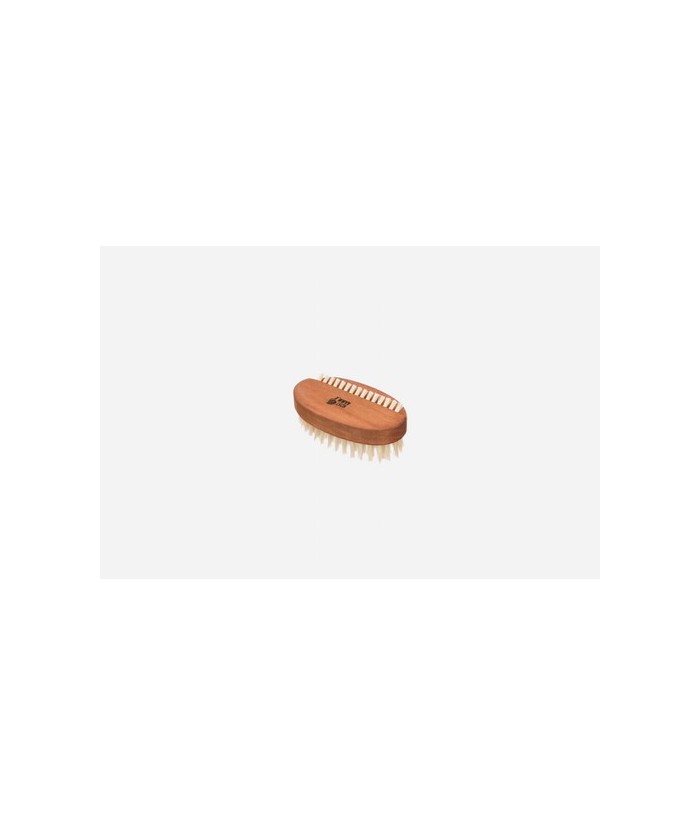 Cepillo de mano, encerado de pera, ovalado, cerdas de uñas inclinadas, cerdas muy duras del cerdo doméstico
Idoneidad: cerdas 