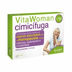 Vitawoman Cimicífuga de Eladiet es un complemento alimenticio a base de cimicífuga que contribuye a reducir los sintomas asocia