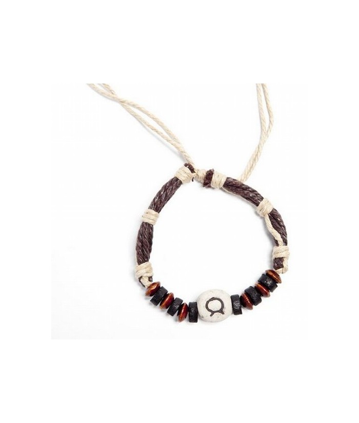 Pulsera del zodiaco de hilo y ceramica.
Presentación con cartón explicativo.