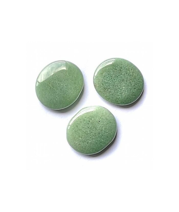 Rodado plano para Chakra de Aventurina Verde.

Chakra significa "rueda" en Sánscrito. Este término se utiliza para denominar 