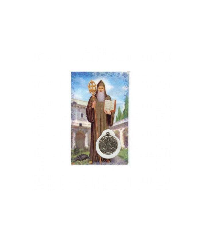 Estampa con Medalla San Benito 5.5 x 8.5 cm.