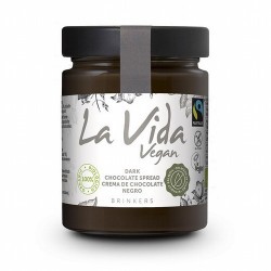 Crema de chocolate negro vegana La Vida Vegan 270 g
Ingredientes: Azúcar de caña*, aceite de girasol*, cacao en polvo desgrasa