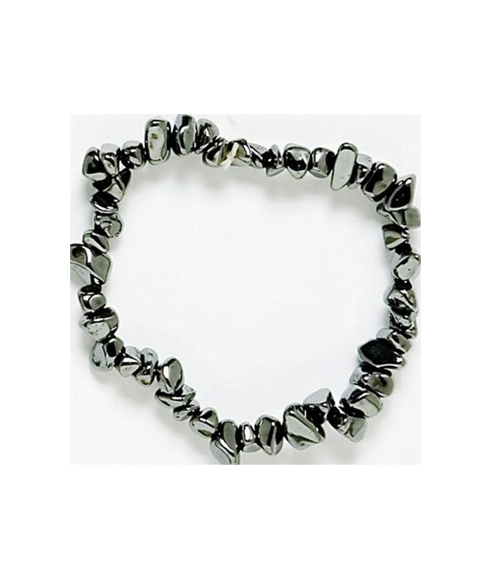 Pulsera Chip Hematite.
Presentada en jinete de cartón con nombre de mineral y su propiedad.