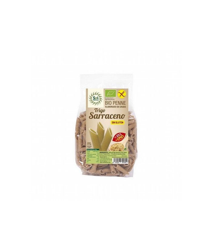 PENNE TRIGO SARRACENO CON LINO SIN GLUTEN BIO 250 G SOL NATURAL
 
Ingredientes:
Harina de Trigo Sarraceno* 75% y Harina de L