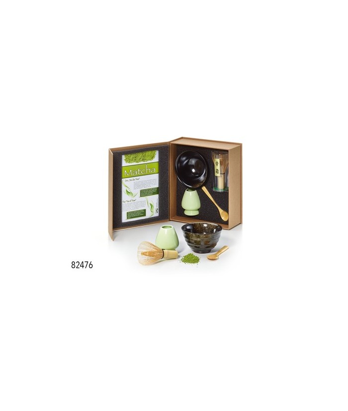 Set de Matcha "Danny" Cerámica, 4 piezas Cuenco, cuchara, batidor y soporte 21 x 8,5 x 24,3 cm
