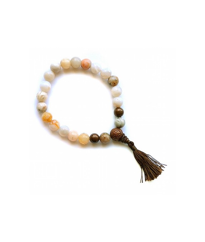 Pulsera de Ágata Bambú y borla Mala.
