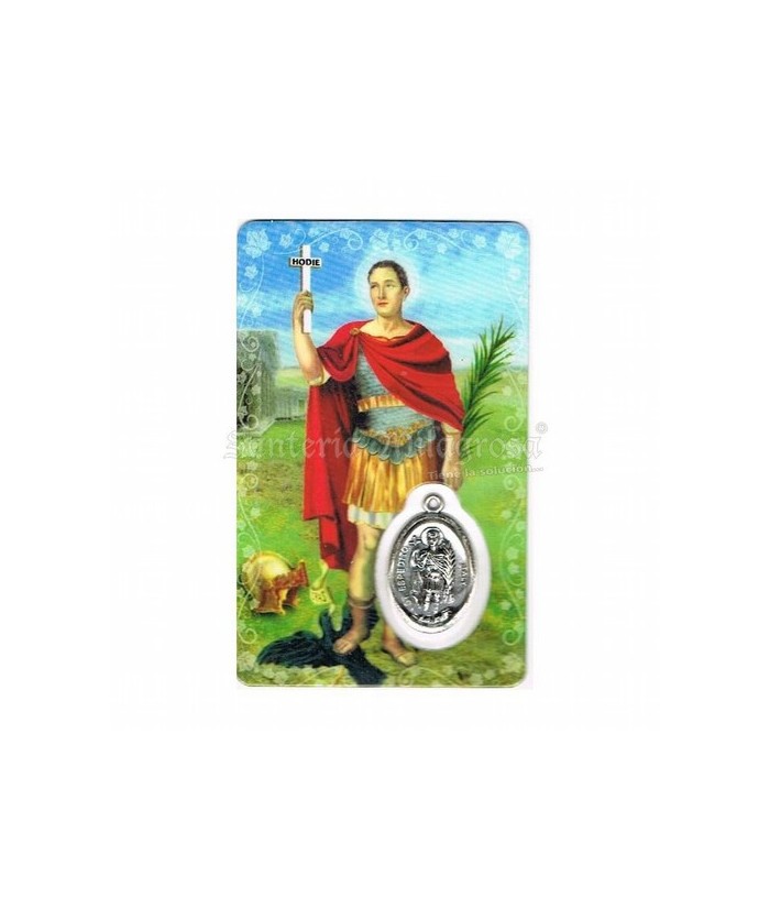 Estampa con Medalla San Expedito 5 x 8.5 cm.