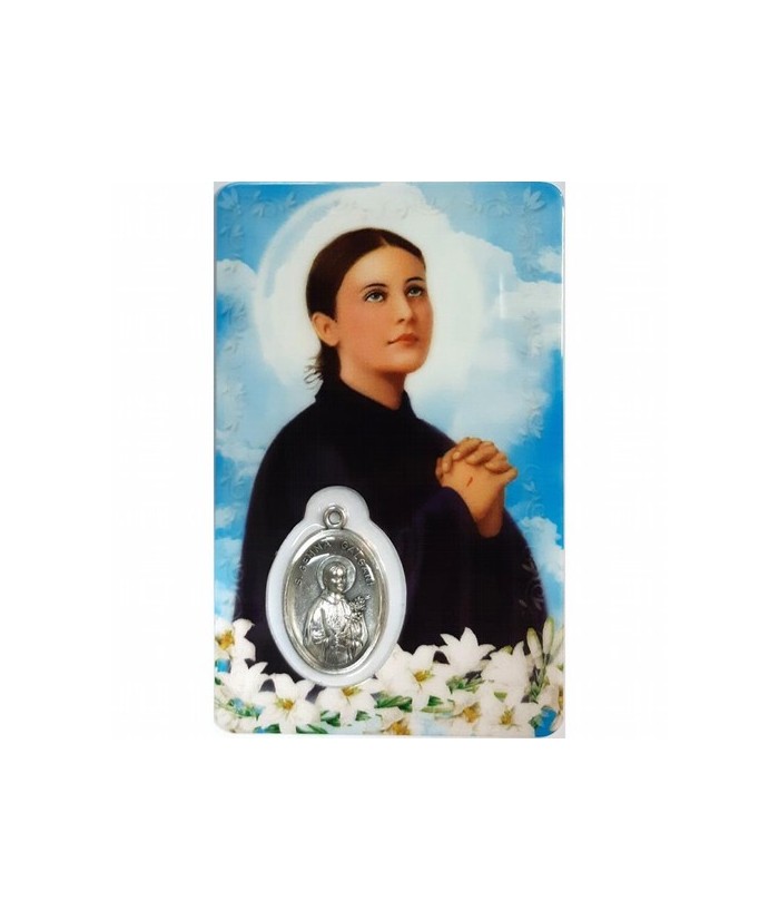 Estampa con Medalla Santa Gema Galgani 5.5 x 8.5 cm.