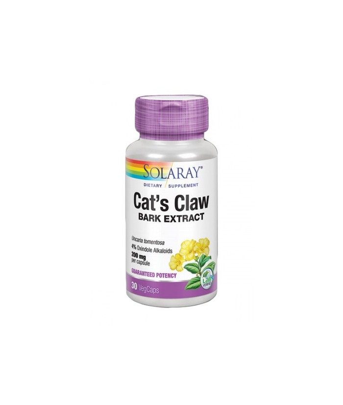 Uña de gato (Uncaria tomentosa)

200

mg

 (extracto de corteza)(garantiza 8 mg[4%] total indol alcaloides

Uña de gato