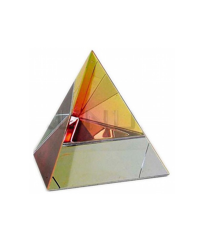 Pirámide de Cristal irisado 80 x 80 mm.