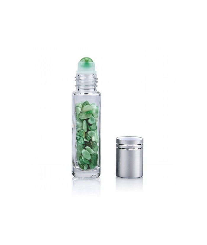 Aplicador roll-on para masajes de zonas faciales con piedras pulidas de Aventurina. Ideal para gemoterapia.