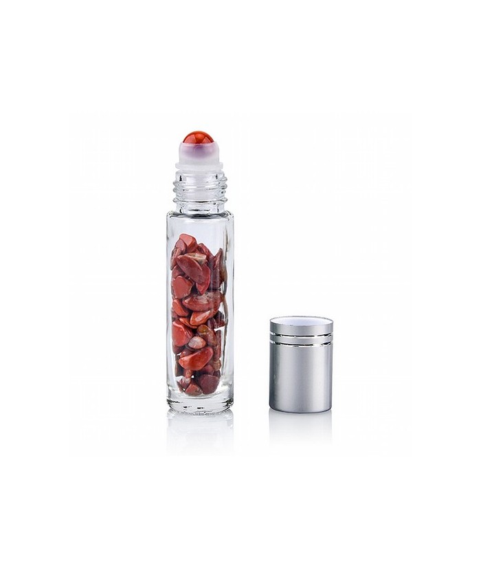 Aplicador roll-on para masajes de zonas faciales con piedras pulidas de jaspe rojo. Ideal para gemoterapia.

Tamaño botella: 