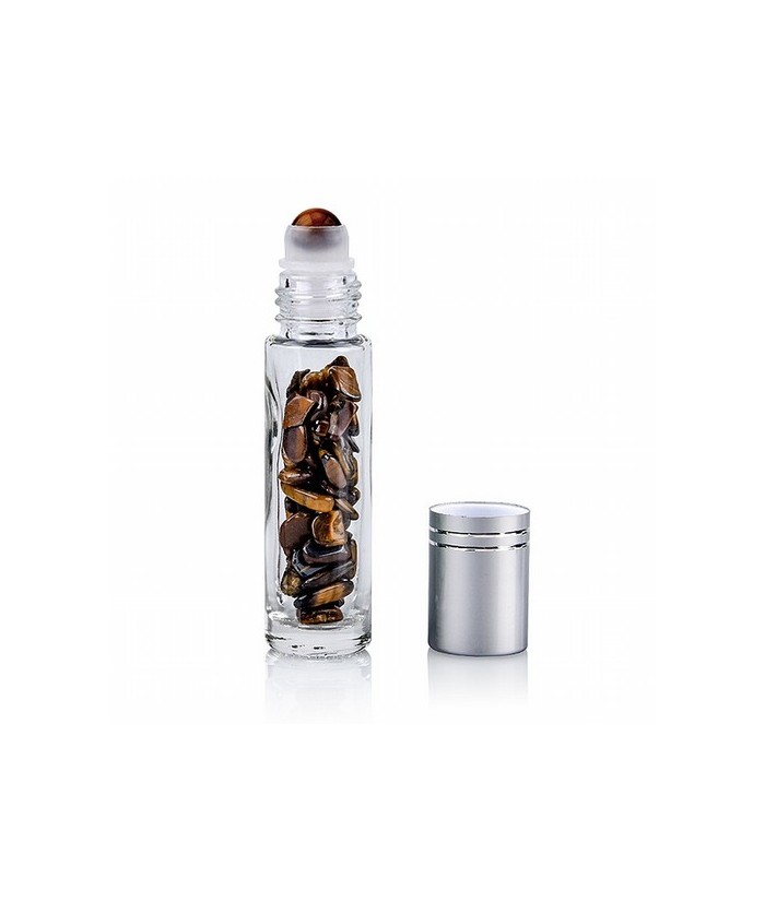 Aplicador roll-on para masajes de zonas faciales con piedras pulidas de Ojo de Tigre. Ideal para gemoterapia.

Tamaño botella