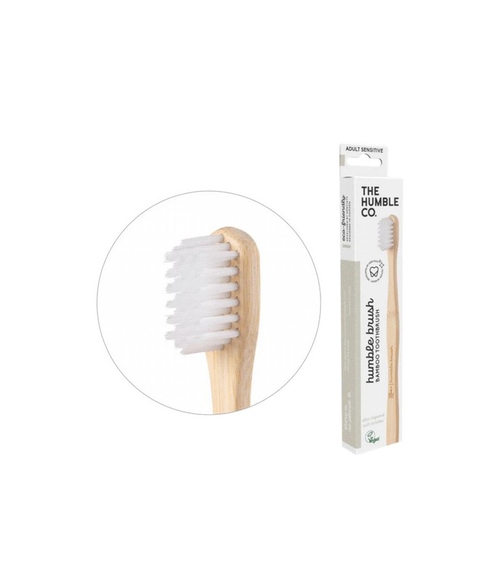 pincel humble - blanco adulto - sensible
¿Dientes o encías sensibles? - te tenemos cubierto. 

Nuestro cepillo de dientes se