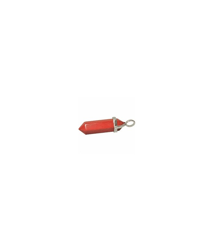 COLGANTE PUNTA BITERMINADA JASPE ROJO BISUTERIA