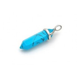 COLGANTE PUNTA BITERMINADA HOWLITA AZUL BISUTERIA