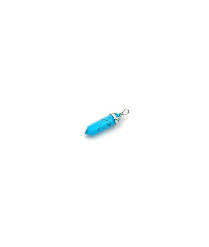 COLGANTE PUNTA BITERMINADA HOWLITA AZUL BISUTERIA