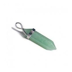 COLGANTE PUNTA BITERMINADA AVENTURINA VERDE BISUTERIA