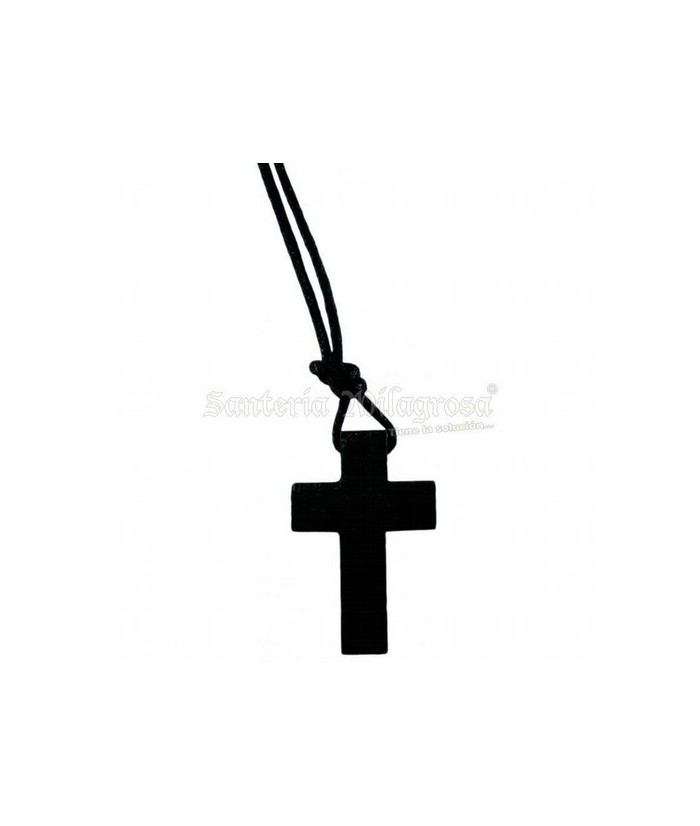 Cruz Madera s/ Cristo 3 cm aprox. (Color: Negra) (C/ Cordon)