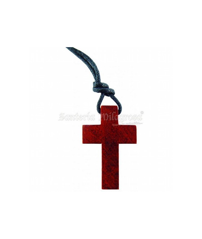 Cruz Madera s/ Cristo 3 cm aprox. (Color: Marron) (C/ Cordon)