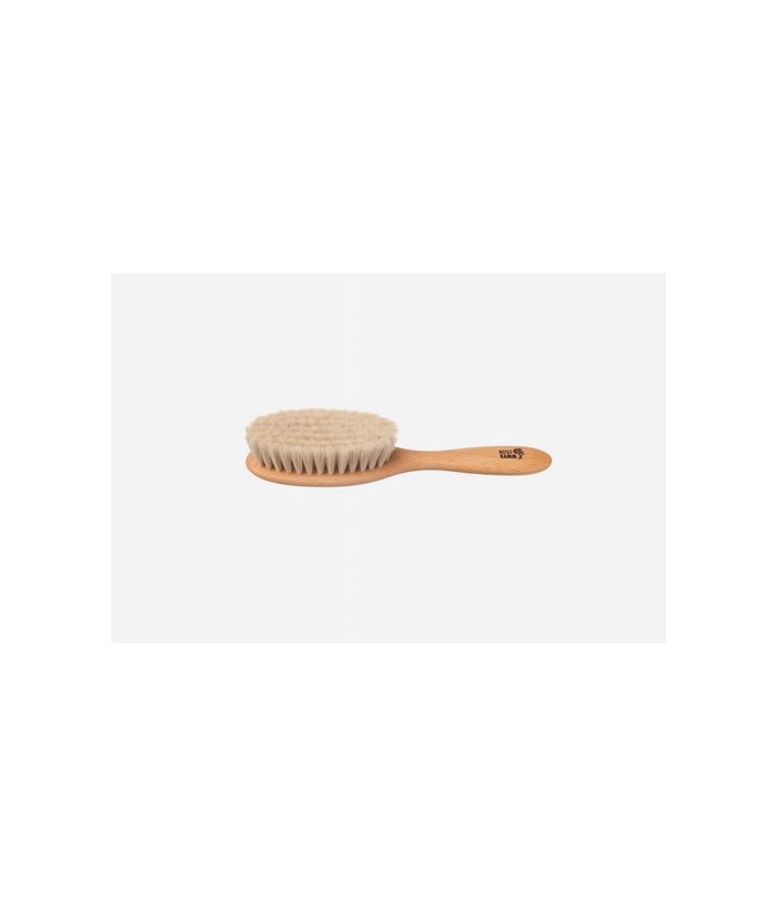 Cepillo para bebé, haya encerada, pelo de cabra muy suave
Idoneidad: cabello de bebé, masaje acariciante. Longitud: 18,5 cm.