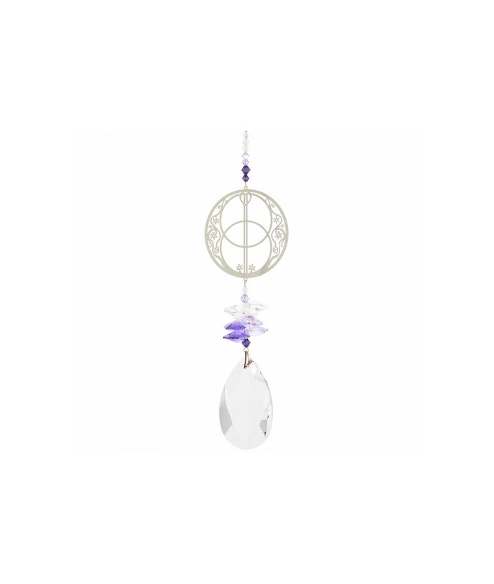 Características técnicas: 
Cristal austriaco. Cadena y silueta de metal. Almendra de cristal 5 cm. Fantasía metálica 5 cm. Lon