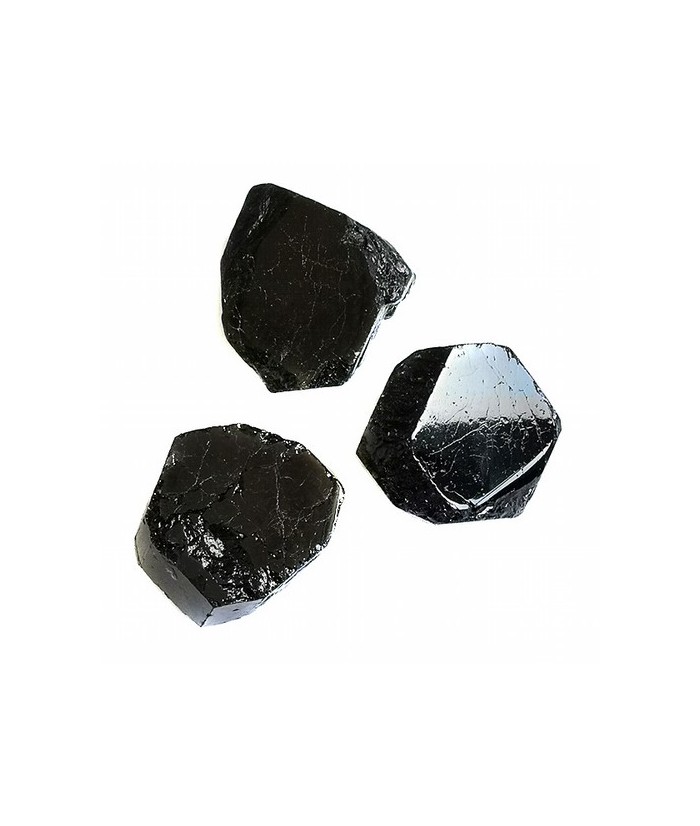 Turmalina negra en bruto con una cara pulida. 

Tamaños aprox: 4x3cm

Peso por pieza aprox 150-200 gr.