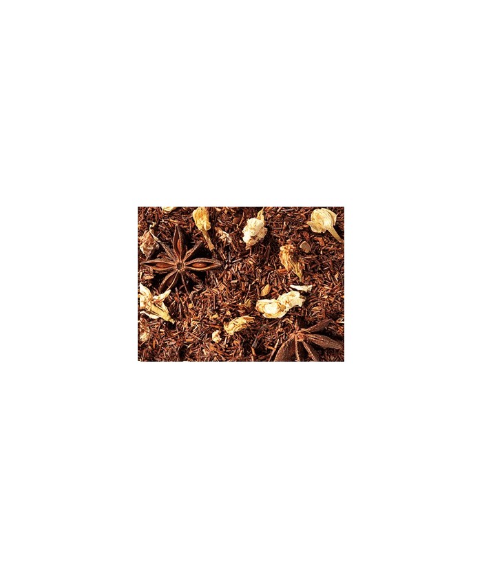 té Rooibos, trocitos de canela, estrella de anís, aroma, manzanilla romana