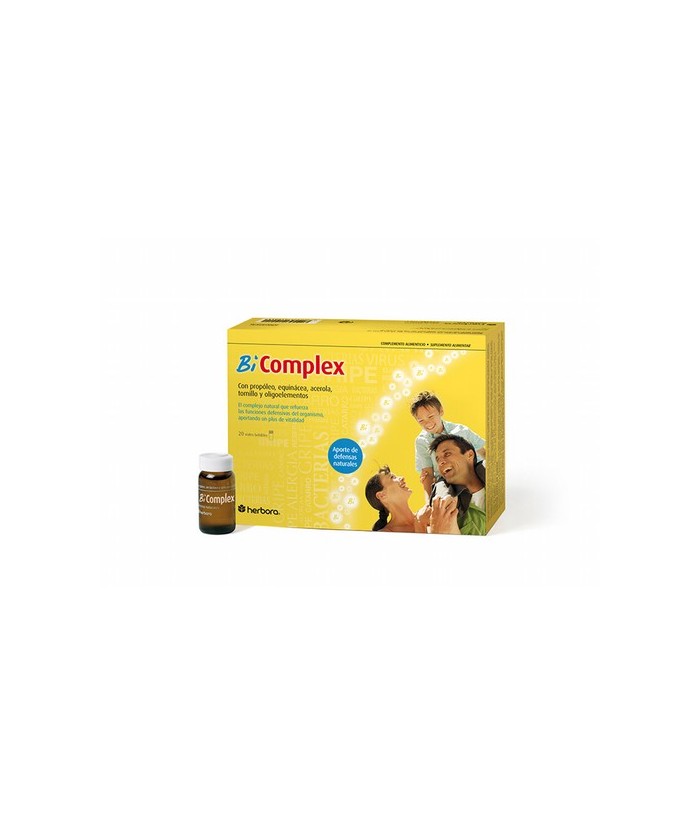 BiComplex
BiComplex combina sinérgicamente ingredientes como el propóleo, plantas aromáticas (echinácea, tomillo y acerola), j