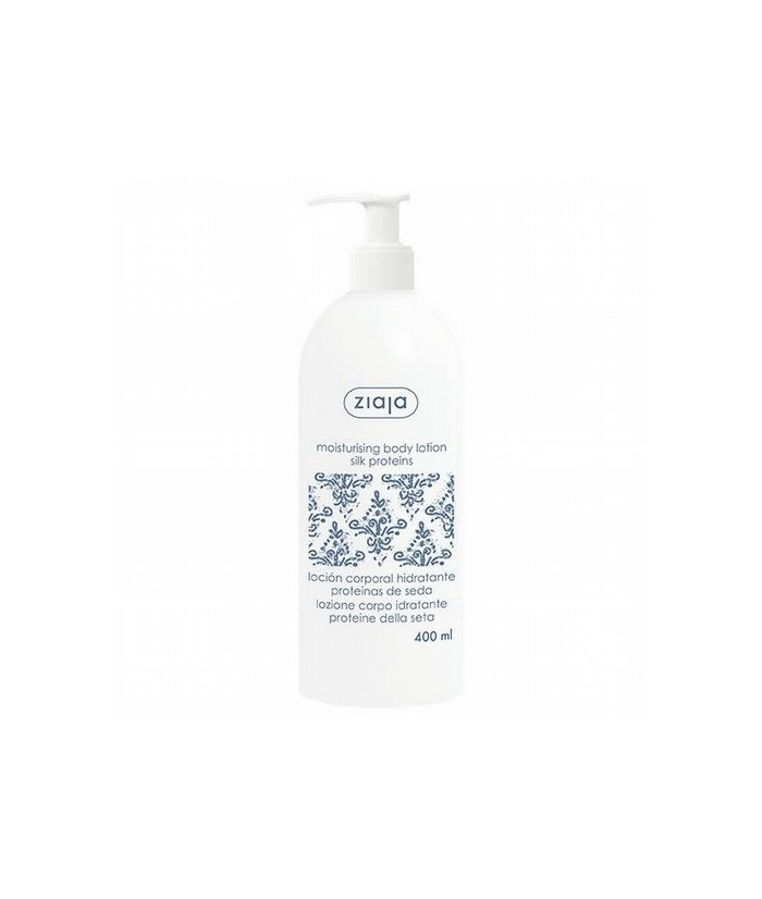 Loción corporal hidratante con proteínas de seda y manteca de karité para pieles secas y normales.

Hidrata, mejora la suavid