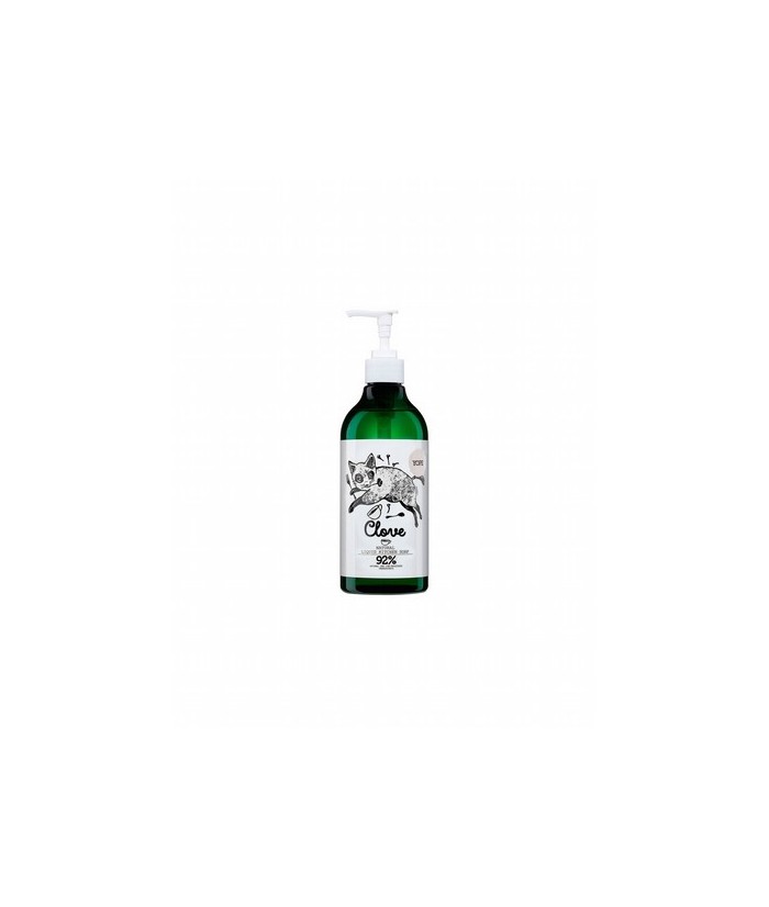 Jabón líquido con el característico aroma del clavo. Neutraliza eficazmente el olor a comida. Fórmula elaborada con aceite esen