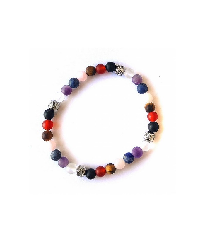 Pulsera elástica de chakras semipulidos de 6mm y acero.

Se presenta con caja exclusiva.