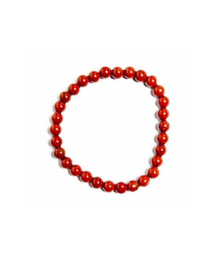 Pulsera jaspe Rojo en bola de 6mm.

Engarzadas en goma elástica. 