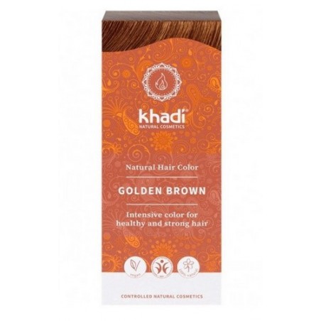 Tinte natural Khadi que proporcionan un tono castaño dorado natural al cabello.

Formulaciones ayurvedas de larga permanencia