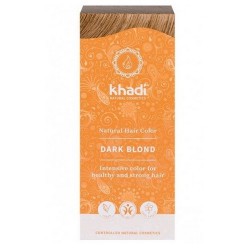Tinte natural Khadi que tiñe su cabello con un poderoso rubio oscuro ceniza.

Formulaciones ayurvedas a base de pigmentos veg