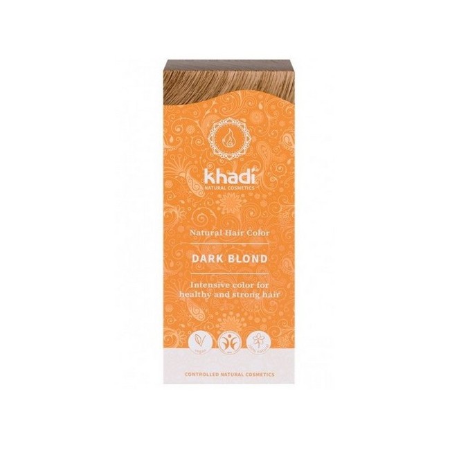 Tinte natural Khadi que tiñe su cabello con un poderoso rubio oscuro ceniza.

Formulaciones ayurvedas a base de pigmentos veg