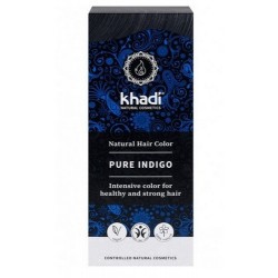 Índigo 100% natural Khadi, polvo puro de Indigofera Tinctoria , que proporciona un radiante color negro al cabello.

Color na