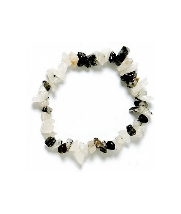 Pulsera Chip Cuarzo con Turmalina.
Presentada en jinete de cartón con nombre de mineral y su propiedad.