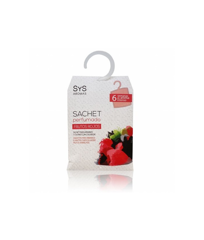 El Sachet Perfumado sys 12 g. Frutos Rojos perfuma con intensidad, durante 6 semanas, armarios y cajones. dejarán un agradable 