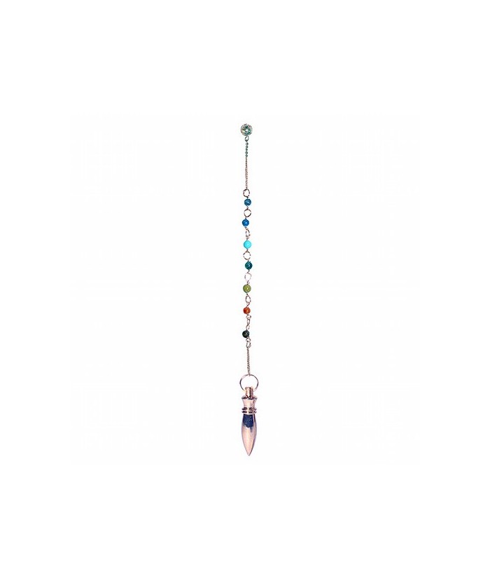 PENDULO METALICO TESTIGO COBRE CHAKRAS