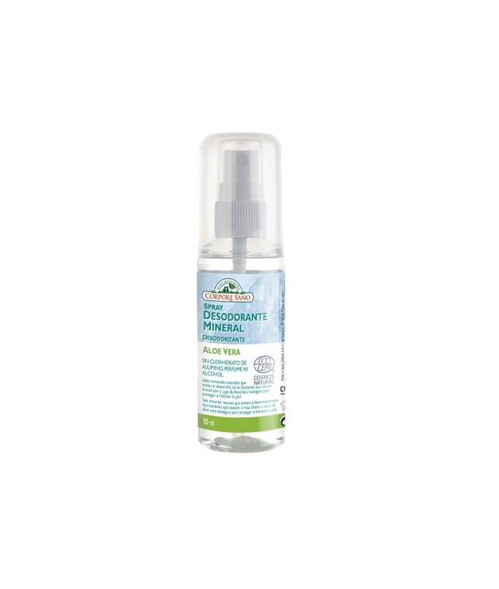 DEO SPRAY MINERAL ANTIBACTERIANO
POTASSIUM ALUM Y ALOE VERA
El desodorante Spray Mineral de Alumbre y Aloe Vera es un desodor