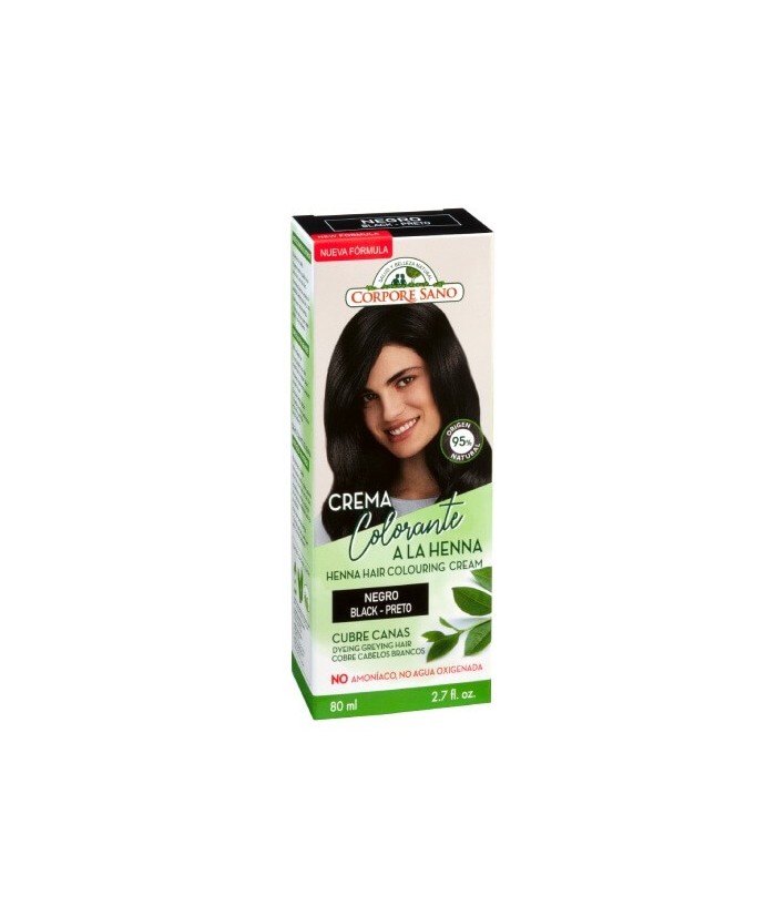 CREMA COLORANTE A LA HENNA NEGRO
HENNA, JOJOBA Y ALOE VERA
La crema colorante o cubre canas para cabello Negro es un tinte se