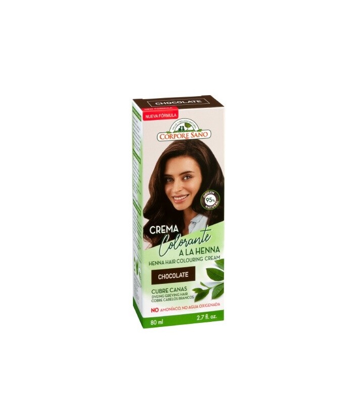 CREMA COLORANTE A LA HENNA CHOCOLATE
HENNA, JOJOBA Y ALOE VERA
La crema colorante o cubre canas para cabello Chocolate es un 