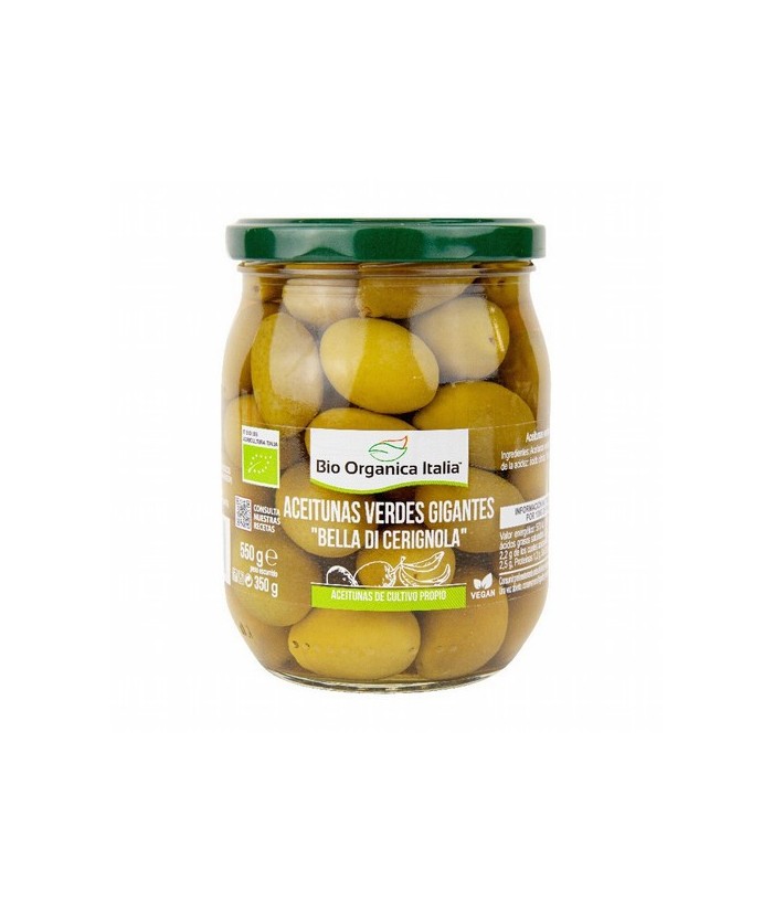 Aceitunas verdes gigantes bella di Cerignola Bio Organica Italia 550g
BIOORGANIC

Las aceitunas de la variedad de mesa "Bell