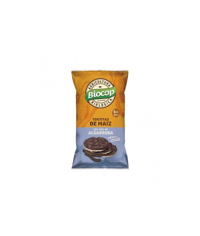 Tortitas de maíz con cobertura de algarroba (50%). Sin azúcares añadidos. ¡Crujientes y sabrosas! Sacian el apetito. La algarro