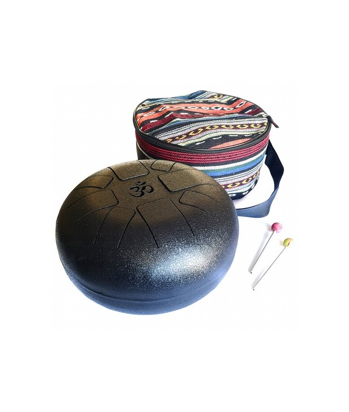 Instrumento de percusión hecho de hierro forjado y laminado totalmente artesanal de lengüetas recortadas alrededor del círculo 