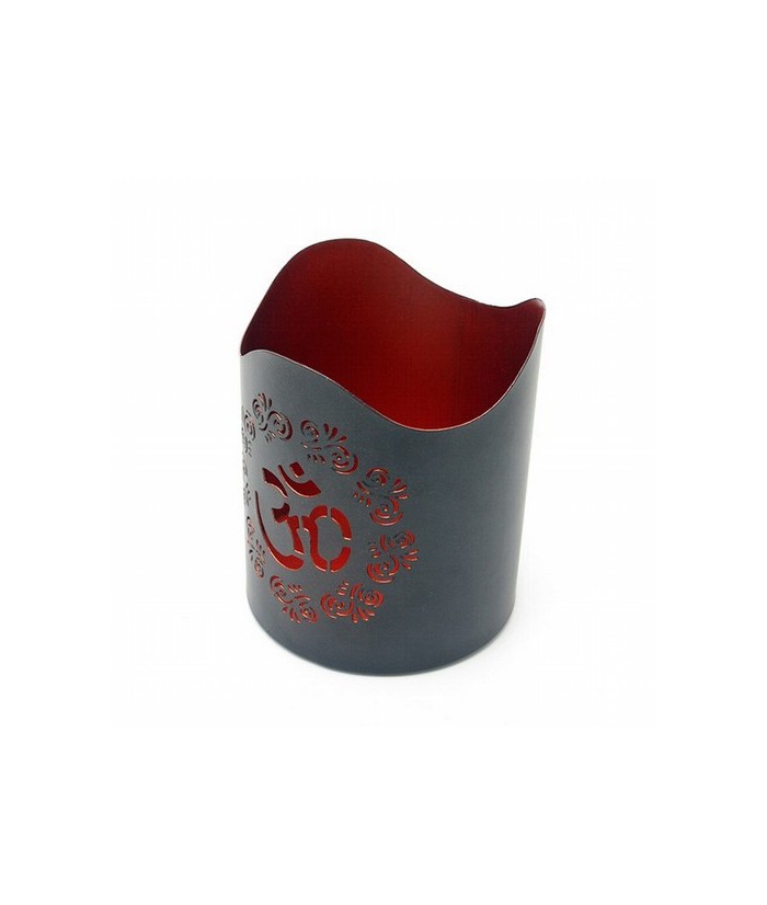 Portavelas metálico.

Medida: Ø10 cm. x 12 cm. alto

Color interior: Naranja

Color Exterior: Negro
